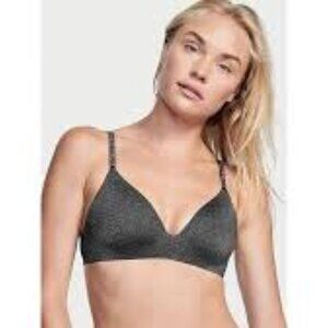 ✅ Victoria's Secret grey LightlyLined Wireless Bra 36D
